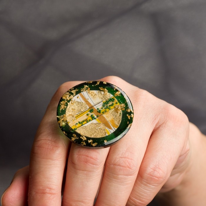 Biżuteria artystyczna ręcznie robiony pierścionek